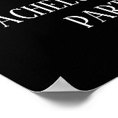 Poster Gold Confetti sur Black Bachelorette Party Bienven (Coin)