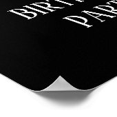 Poster Gold Confetti sur Noir fête d'anniversaire Bienven (Coin)