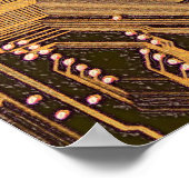 Poster Gold Cyber Circuit Board Tech Electronics (Coin)