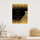 Poster Gold Dress Faux Glitter Quinceanera Welcome (Cuisine)