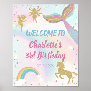 Poster Gold Dust Magical Unicorn Fairy Mermaid Birthday