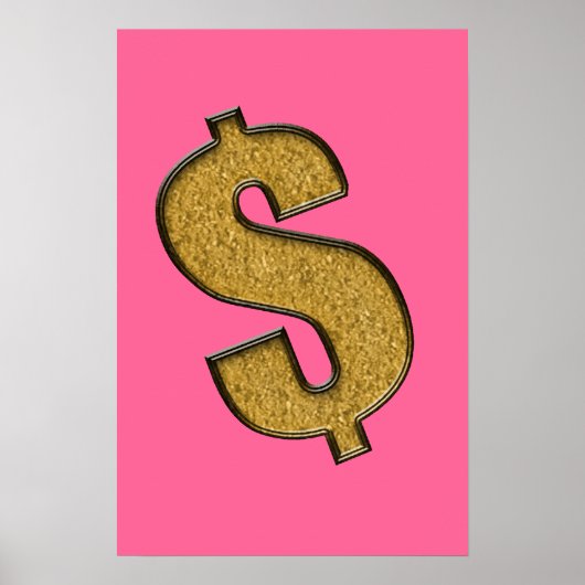 Poster Gold Encrusted dollar Sign (Devant)