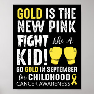 Poster Gold est le nouveau rose - Sensibilisation au canc