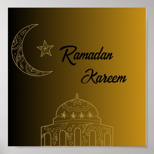 Poster Gold et Black Happy Ramadan Kareem 2024 (Devant)
