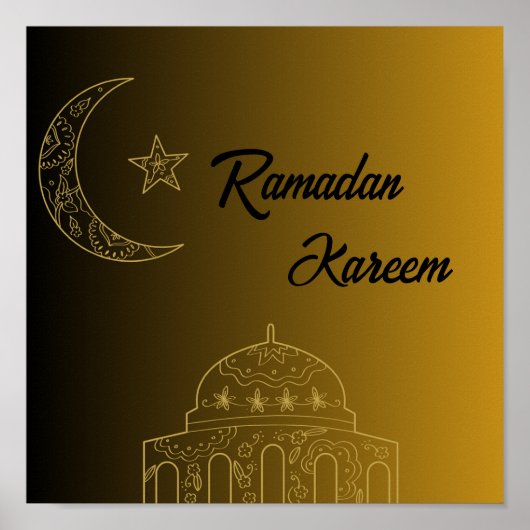 Poster Gold et Black Happy Ramadan Kareem 2024 (Devant)