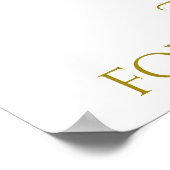 Poster Gold Faux Foil Elegant Bienvenue à notre panneau M (Coin)