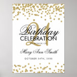 Poster Gold Faux Parties scintillant Confetti Blanc 21e a<br><div class="desc">Elégant 21e anniversaire Gold Faux Parties scintillant Confetti modèle bannière blanche.</div>