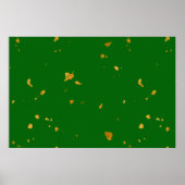Poster Gold Flakes sur Emerald Green (Devant)