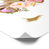 Poster Gold Floral Unicorn Face Nursery Imprimer l'affich (Coin)