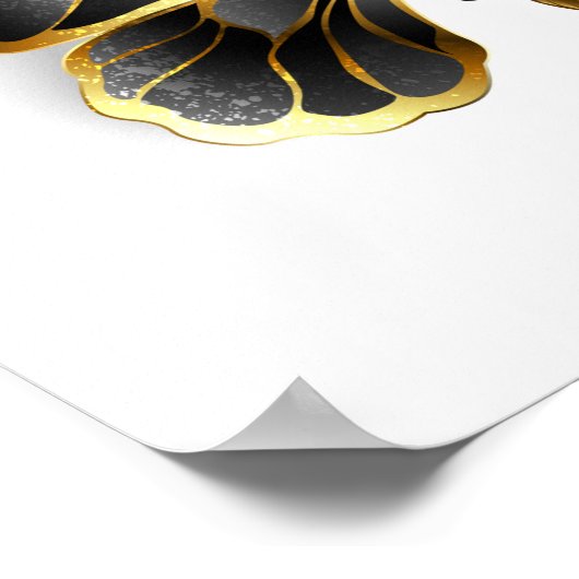 Poster Gold flower Butterfly with Black Orchid (Coin)