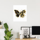 Poster Gold flower Butterfly with Black Orchid (Bureau à domicile)