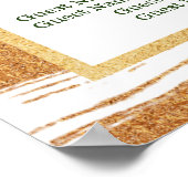 Poster Gold Foil & Green Palm Leaf Plage Siège de mariage (Coin)