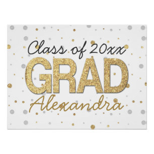 Poster Gold Foil Parties scintillant Confetti Graduation