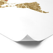 Poster Gold Foil World Map avec des coeurs amovibles coup (Coin)