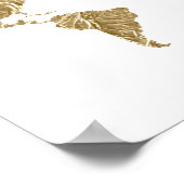 Poster Gold Foil World Map avec des coeurs amovibles coup (Coin)