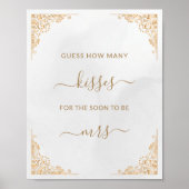 Poster Gold Frame Ornate Creme Combien de Baisers Jeu (Devant)