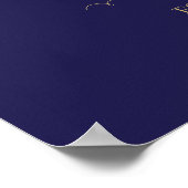 Poster Gold Frills on Navy Blue Elegant Wedding Welcome (Coin)