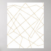 Poster Gold Geometric Strokes Abstract (Devant)