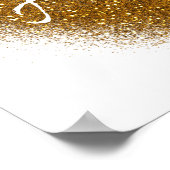 Poster Gold Glitter HUSTLE Heart Inspirational Wall Print (Coin)