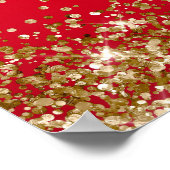 Poster Gold Glitter Red Bridal Shower Welcome (Coin)