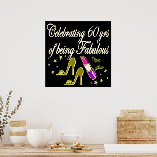 POSTER GOLD GLITZY 60E ANNIVERSAIRE DIVA (Cuisine)