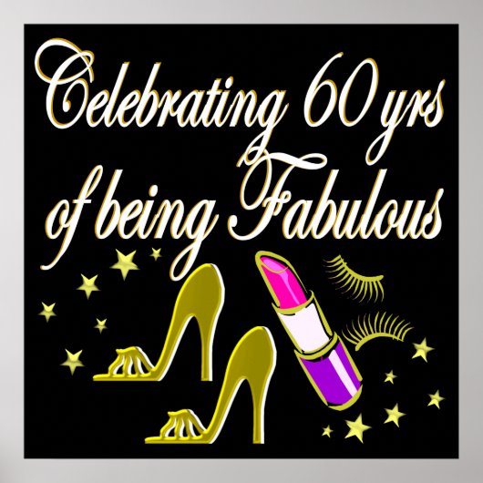 POSTER GOLD GLITZY 60E ANNIVERSAIRE DIVA (Devant)