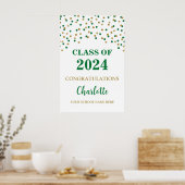 Poster Gold Green Grad Party Custom 20x30 (Cuisine)