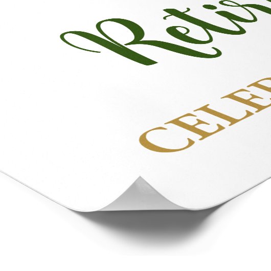 Poster Gold Green Retirement Party Custom 18x24 Photo (Coin)