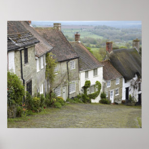 Poster Gold Hill, Shaftesbury, Dorset, Angleterre, United