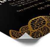 Poster Gold Lace Black Alternative Mariage Certificat (Coin)