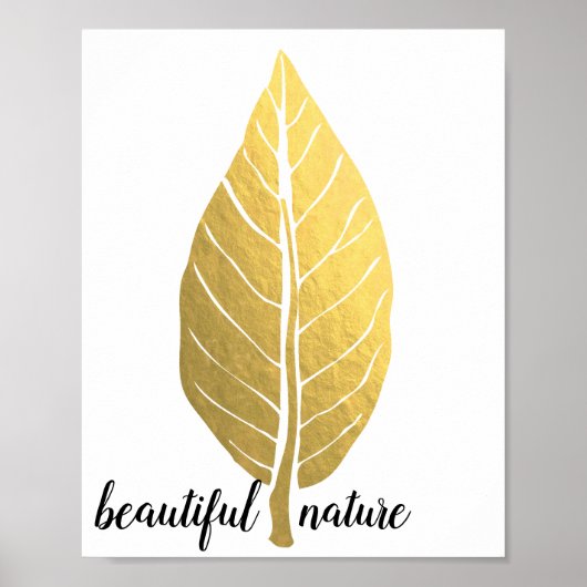 Poster Gold leaf Nature Love Art Paint (Devant)