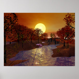 Poster Gold Linger - Scène d'automne