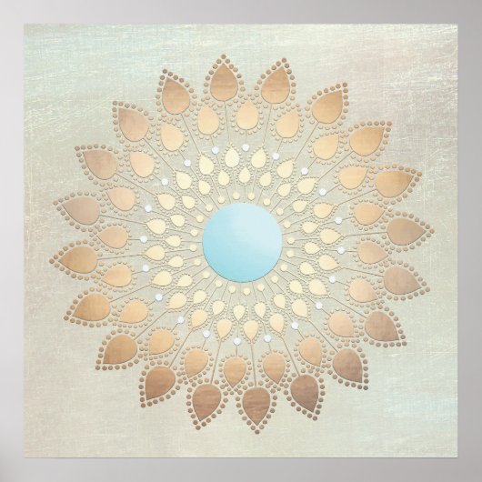 Poster Gold Lotus Yoga et méditation (Devant)