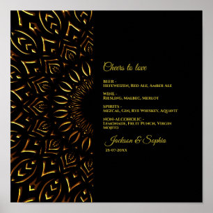 Poster Gold mandala classique élégant boisson de luxe men