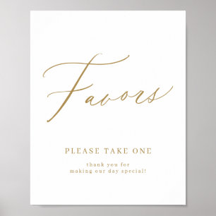 Poster Gold minimum de mariage faveurs de mariage script 