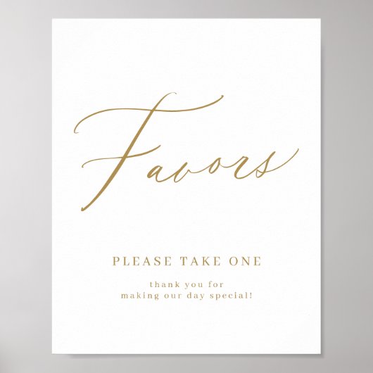 Poster Gold minimum de mariage faveurs de mariage script  (Devant)