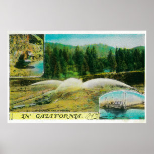 Poster Gold Mining in California State
