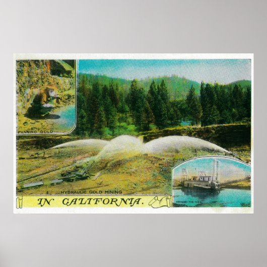 Poster Gold Mining in California State (Devant)