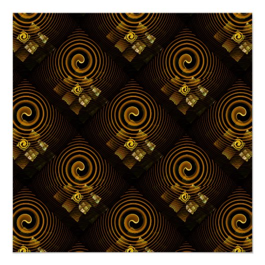 Poster Gold Modern Boho Elegant Abstract Art Pattern #502 (Devant)