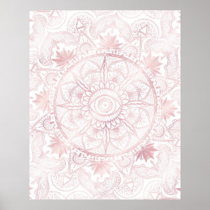 Poster Gold Moon Sun Mandala Celestial Design