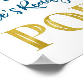 Poster Gold Navy Blue Confetti Elle est prête à pop (Coin)