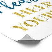 Poster Gold Navy Blue Confetti S'il vous plaît vous aider (Coin)