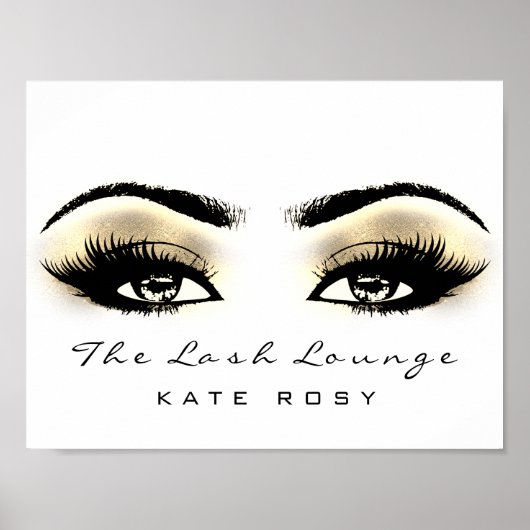 Poster Gold Nom maquillage Artiste Beauté Studio Lashes B (Devant)