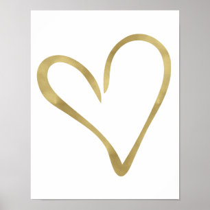 Poster Gold Open Heart I