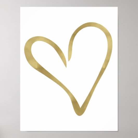 Poster Gold Open Heart I (Devant)