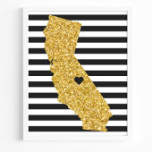 Poster Gold Parties scintillant California Black and Whit