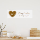 Poster Gold Parties scintillant Spill Sweet 16 Heart Part (Cuisine)