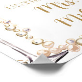 Poster Gold Pearls et Prosecco Jours jusqu'à ce qu'elle s (Coin)