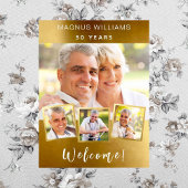 Poster Gold photo collage anniversaire fête bienvenue