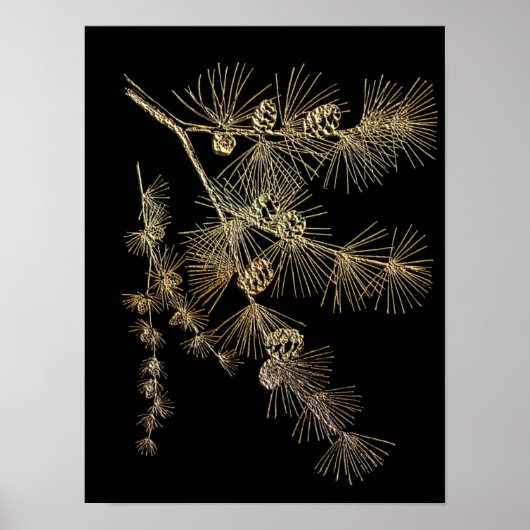 Poster Gold pine tree Plants nature (Devant)